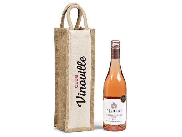 Okiyo Inshu natural cotton and jute wine tote bag
