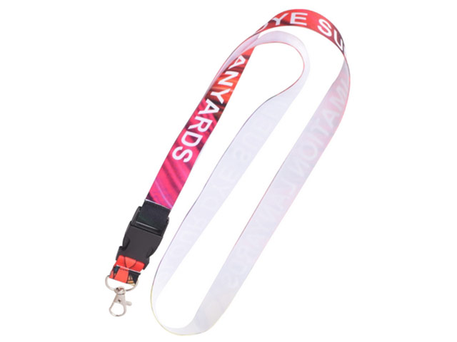 Single-side sublimation lanyard with release buckle and lobster hook